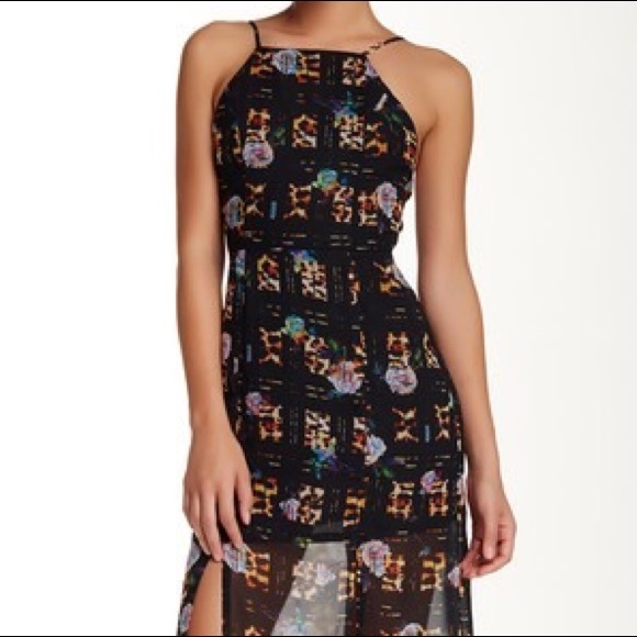 NWT Floral & Leopard Print Maxi Dress - Picture 3 of 4